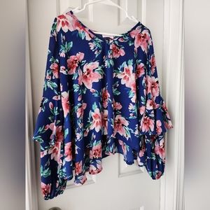 Pink Lily Flower Blouse